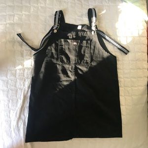 NWOT black denim pinafore/ overall dress